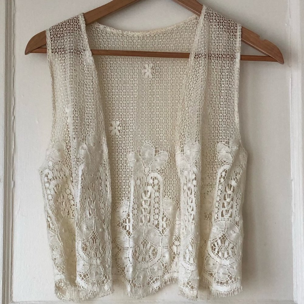Vintage Lace Vest - Size XS- Small